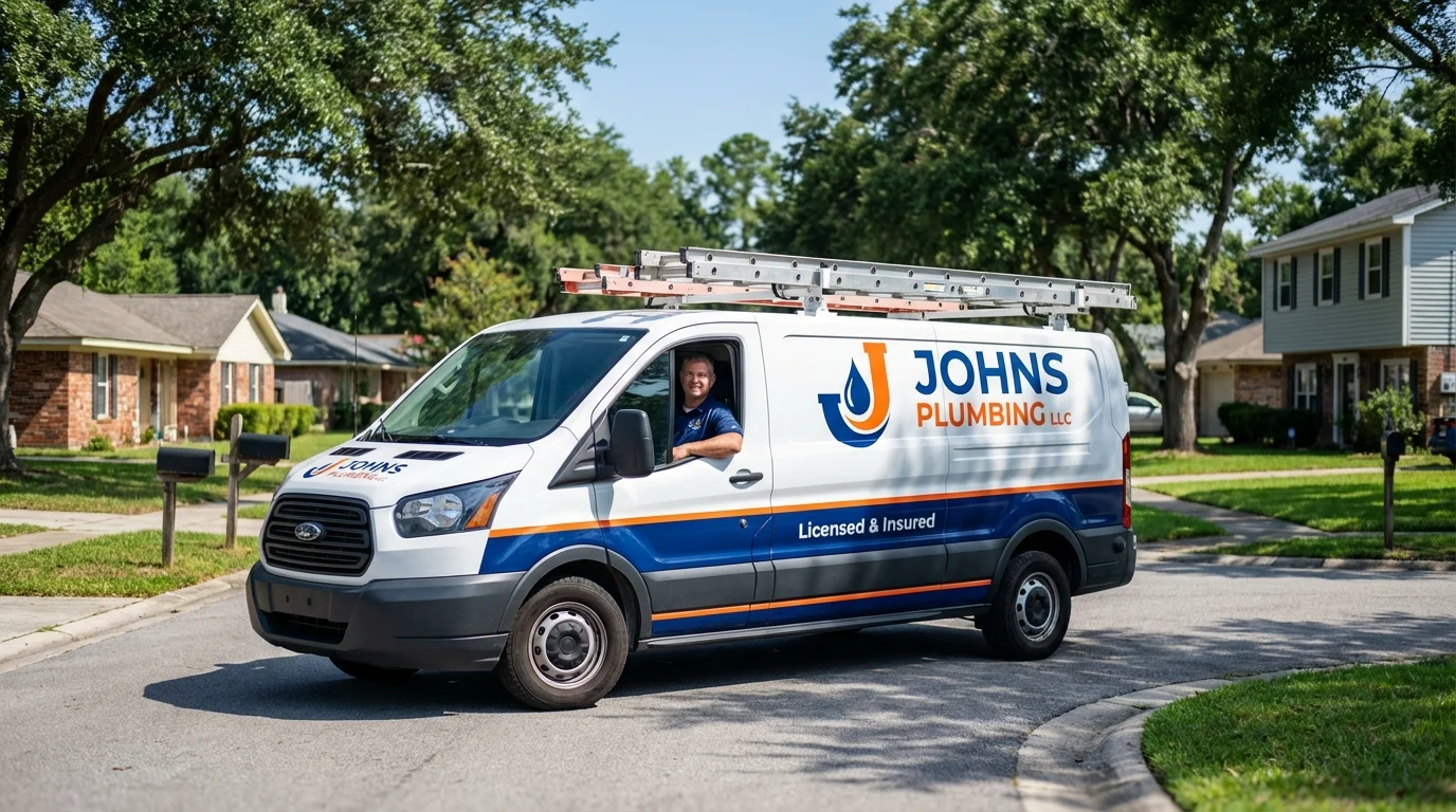 Johns Plumbing LLC service van in Shakopee, MN