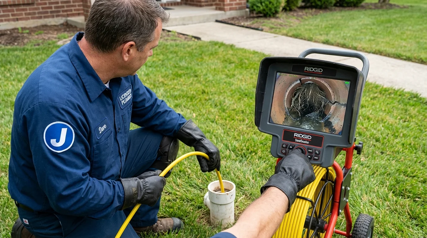 Sewer camera inspection being performed by Johns Plumbing LLC in Shakopee